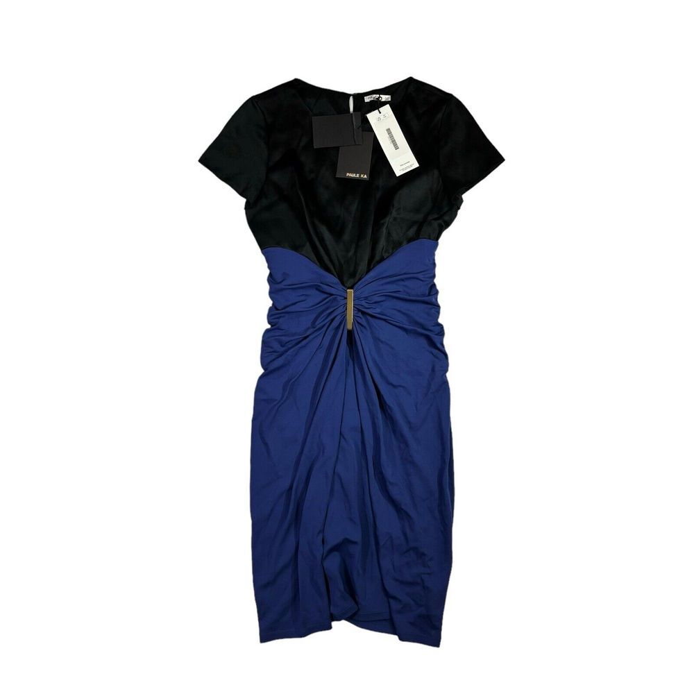 Paule‎ Ka dress Size 40 Blue And Black Gather